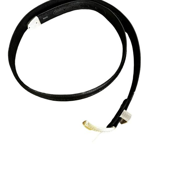 Vintage Onyx by Brighton Black Leather Belt Braided Size 42 Silver‎ Buckle 1993 main image 10